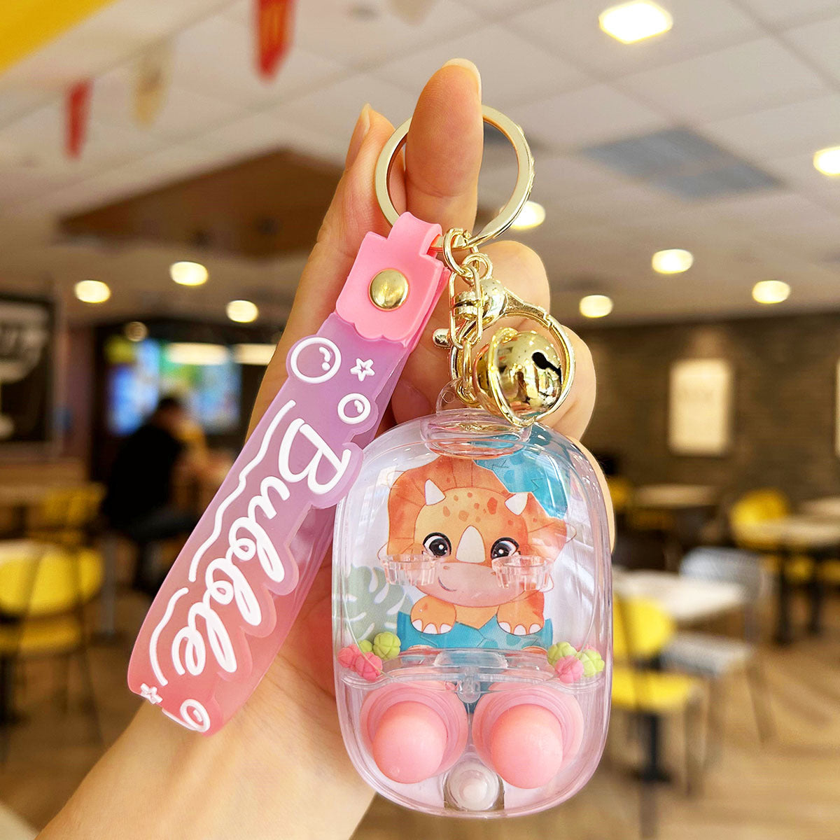 Wholesale Soft Rubber Cartoon Educational Toys Ring Game Machine Keychain